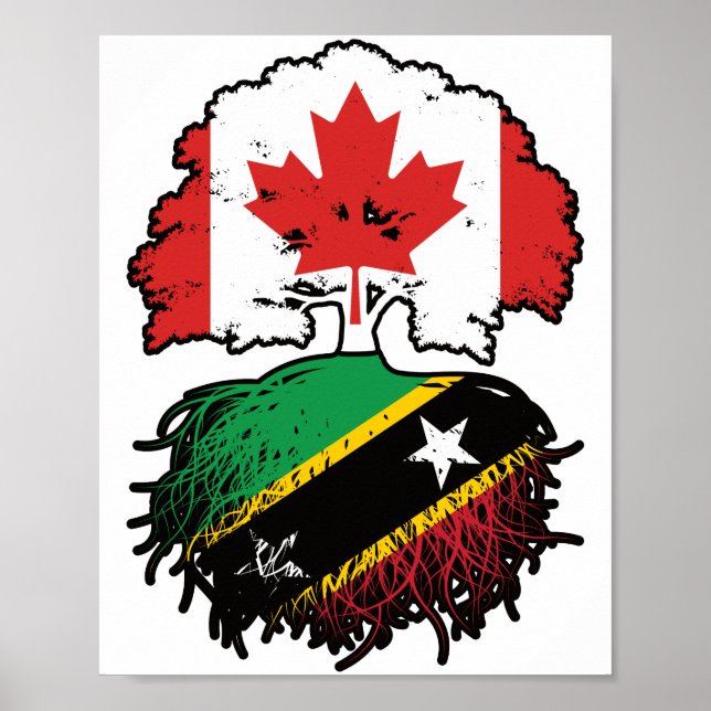 Saint Kitts Kittitian Canadian Canada Tree Roots Poster (Vorne)