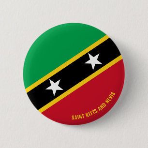 Saint Kitts und Nevis Flagge Charmant Patriotisch Button