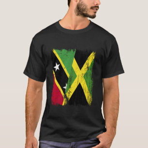 Saint Kitts und Nevis Jamaika Halb Flagge T-Shirt