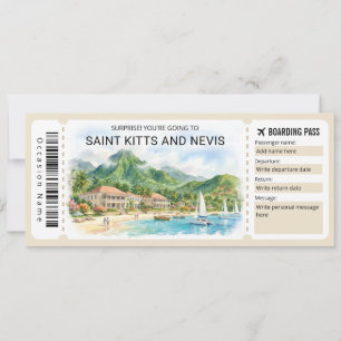 Saint Kitts und Nevis Reise Bordkarte Ticket Einladung