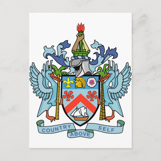 Saint Kitts und Nevis Wappen Postkarte (Vorderseite)