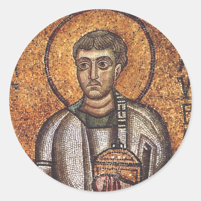 Saint Lawrence der Martyr Runder Aufkleber (Vorderseite)