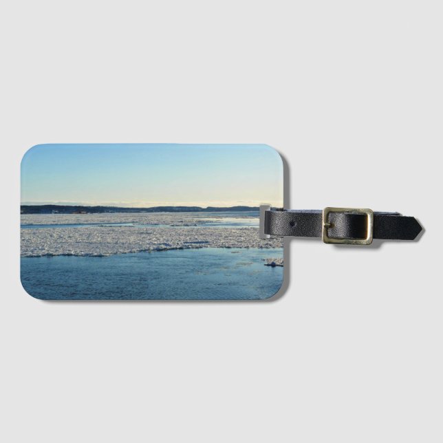 Saint Lawrence River im Winter, Quebec, Kanada Gepäckanhänger (Vorderseite (Horizontal))