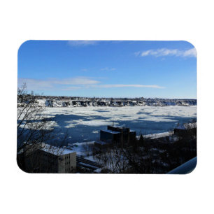 Saint Lawrence River im Winter, Quebec, Kanada Magnet