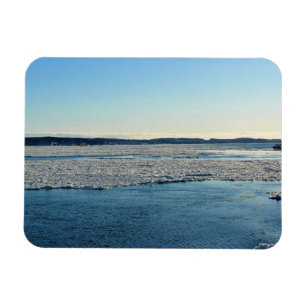 Saint Lawrence River im Winter, Quebec, Kanada Magnet