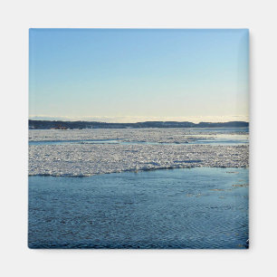 Saint Lawrence River im Winter, Quebec, Kanada Magnet