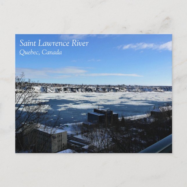Saint Lawrence River im Winter, Quebec, Kanada Postkarte (Vorderseite)
