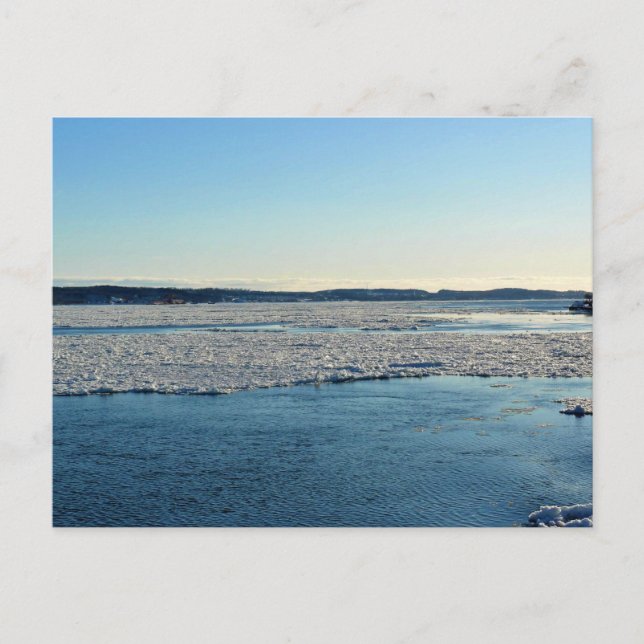 Saint Lawrence River im Winter, Quebec, Kanada Postkarte (Vorderseite)