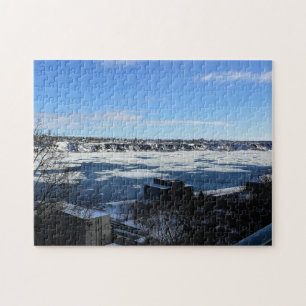 Saint Lawrence River im Winter, Quebec, Kanada Puzzle