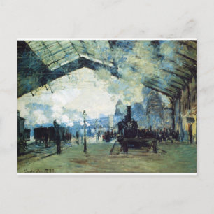 Saint-Lazare Gare, Normandie Zug von Claude Monet Postkarte