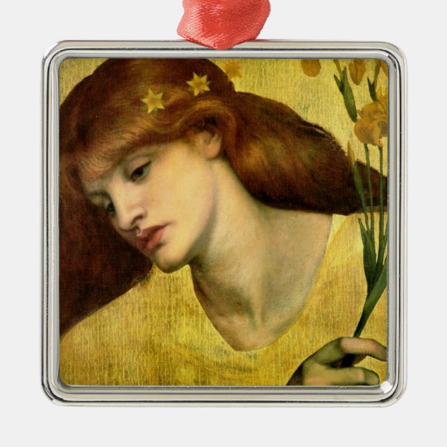 Saint Lily [Sancta Lilias] (von Gabriel Rossetti) Ornament Aus Metall (Vorne)