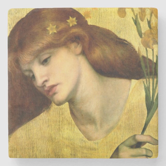 Saint Lily [Sancta Lilias] (von Gabriel Rossetti) Steinuntersetzer (Vorderseite)