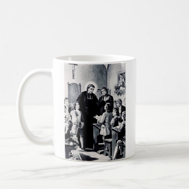 Saint Louis de Montfort französischer Priester Kaffeetasse (Links)