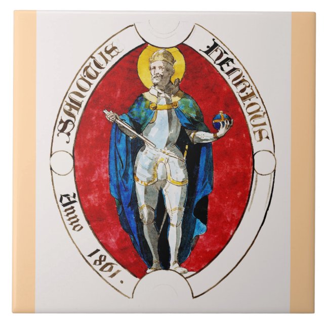 Saint Louis IX König von Frankreich Fliese (Vorderseite)