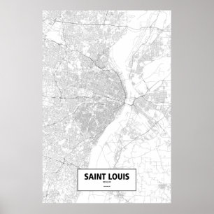 Saint Louis, Missouri (schwarz auf weiß) Poster