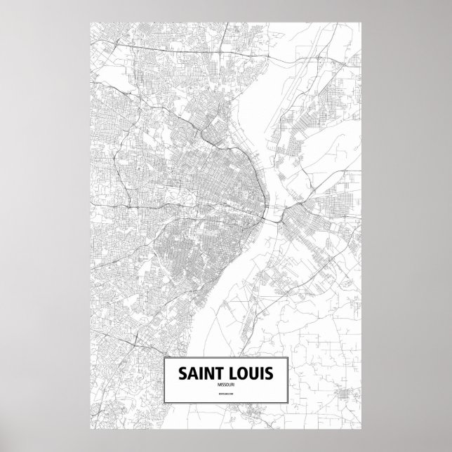 Saint Louis, Missouri (schwarz auf weiß) Poster (Vorne)