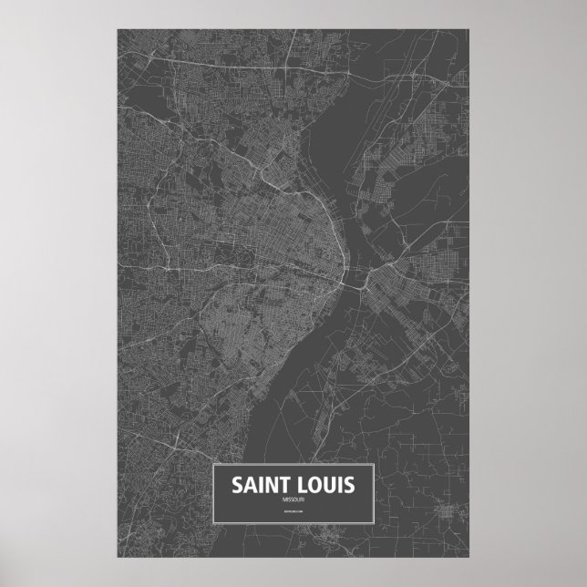 Saint Louis, Missouri (schwarz weiß) Poster (Vorne)