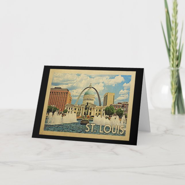 Saint Louis Missouri Vintage Travel Karte (Vorderseite)