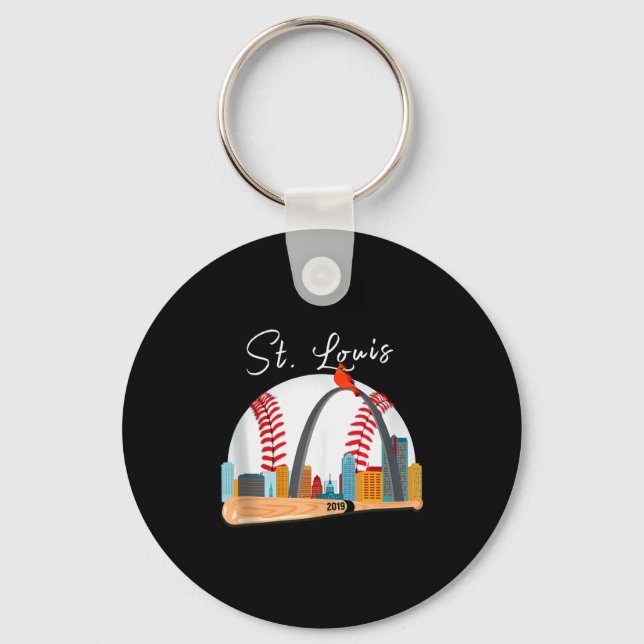 Saint Louis Red Cardinal New Skyline Ball Design T Schlüsselanhänger (Vorderseite)