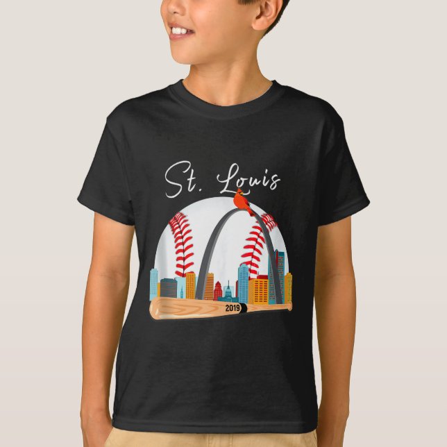 Saint Louis Red Cardinal New Skyline Ball Design T T-Shirt (Vorderseite)