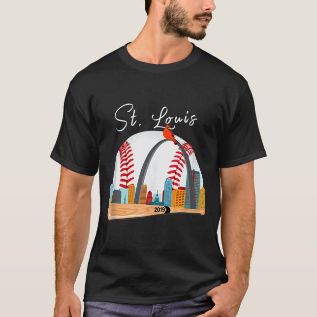 Saint Louis Red Cardinal New Skyline Ball Design T T-Shirt (Vorderseite)