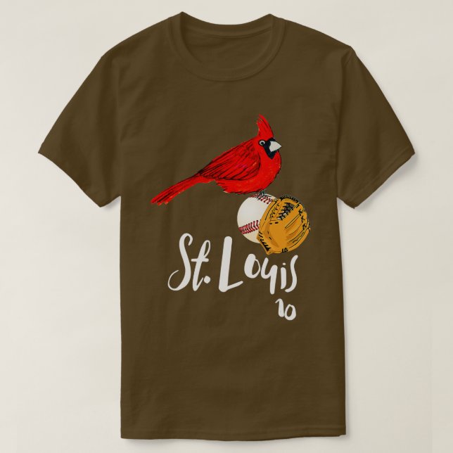 Saint Louis Red Kardinal Nummer 10 Baseball Art T-Shirt (Design vorne)