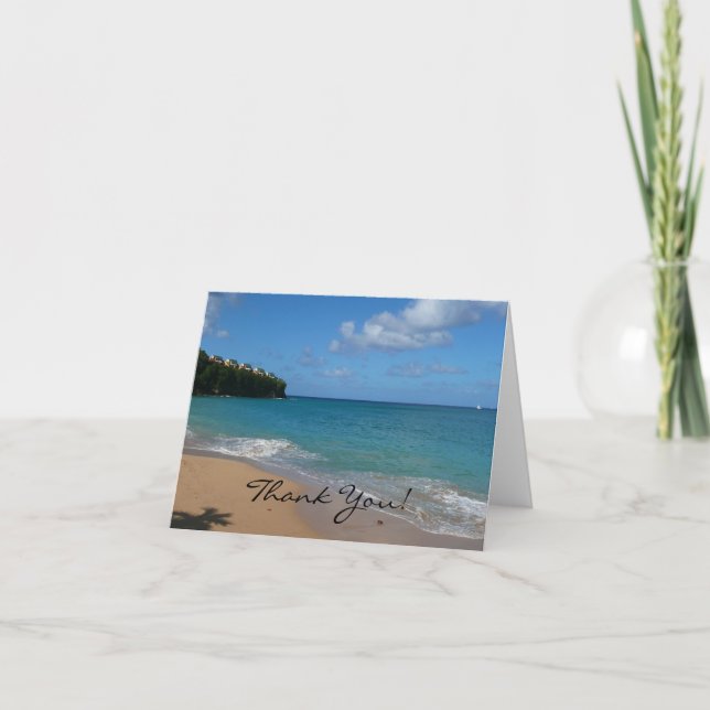 Saint Lucia Beach Dankeschön Karte (Vorderseite)