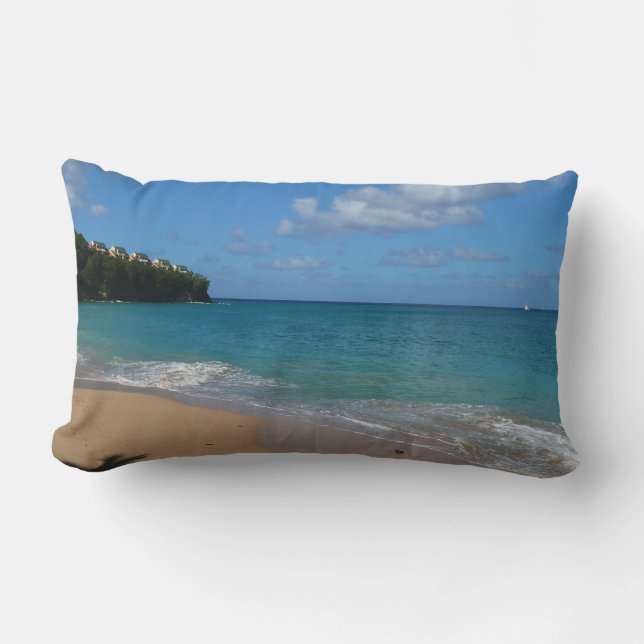 Saint Lucia Beach Tropical Ferien Landschaft Lendenkissen (Vorderseite)