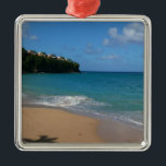 Saint Lucia Beach Tropical Ferien Landschaft Ornament Aus Metall<br><div class="desc">Der Strand des Resorts von Saint Lucia war recht hübsch - der Himmel war blau, das Wasser türkis und der Sand war sandig. Dieses Bild fängt einen sonnigen Tag am Strand ein. Karo in unserem Laden für schönere Fotos am Strand. Dieses Bild ist auch als das weitverbreitete Wallpaper "Saint Lucia...</div>