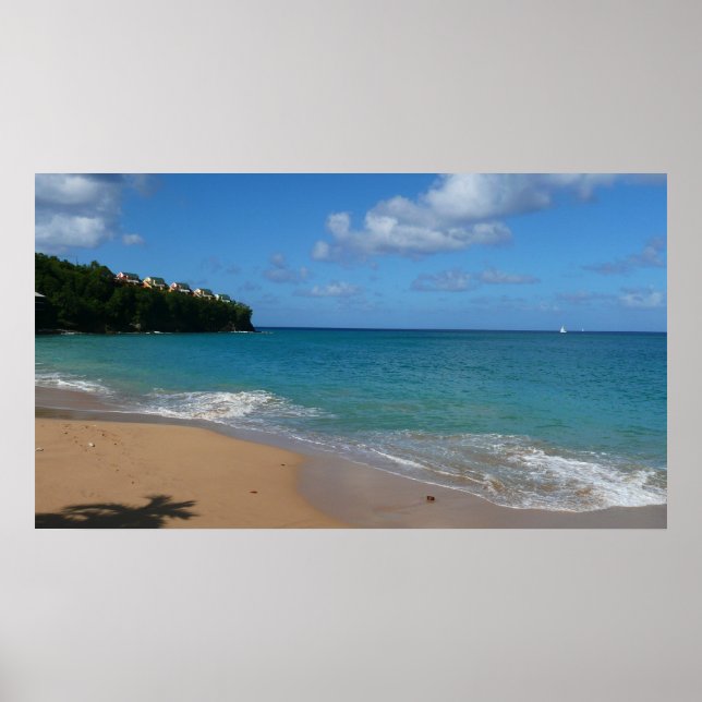 Saint Lucia Beach Tropical Ferien Landschaft Poster (Vorne)