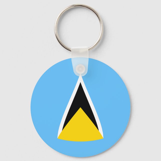 Saint Lucia Fisheye Flag Schlüsselanhänger (Vorderseite)