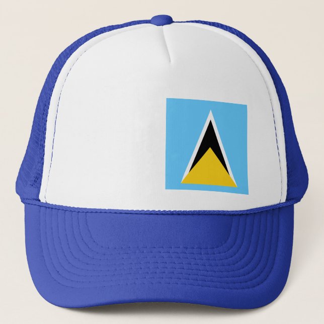Saint Lucia Flag Saint Lucia Unabhängigkeit Truckerkappe (Vorderseite)