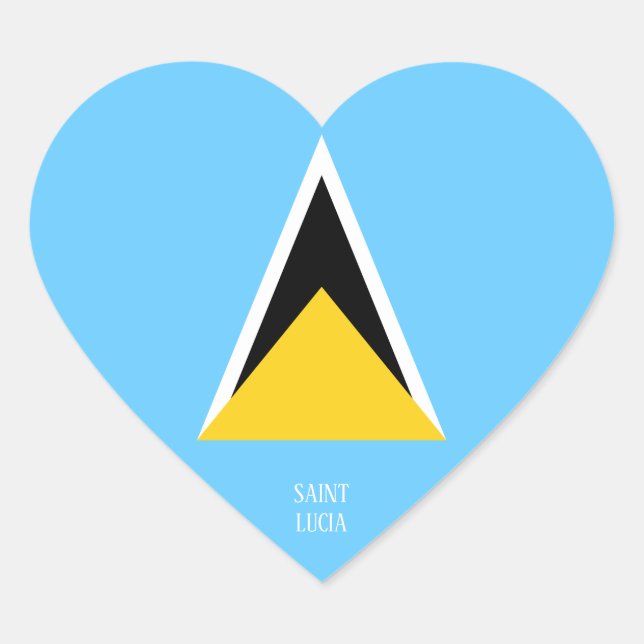 Saint Lucia Flag Splendid Patriotic Herz-Aufkleber (Vorderseite)