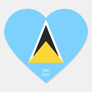 Saint Lucia Flag Splendid Patriotic Herz-Aufkleber