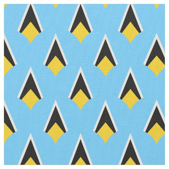 Saint Lucia Flag & Trendy Fabric / Mode, Sport Stoff (Nahaufnahme)