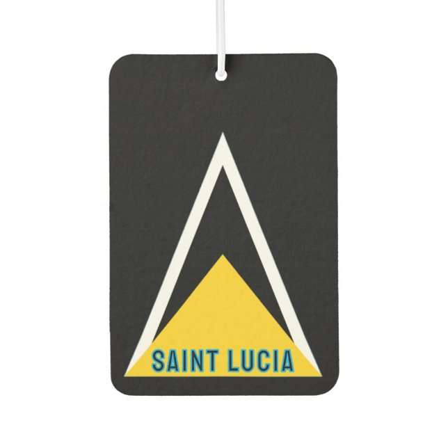Saint Lucia-Flagge - Noir Autolufterfrischer (Vorderseite)