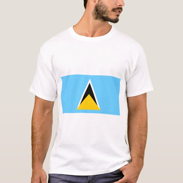 Saint Lucia Flagge T-Shirt (Vorderseite)