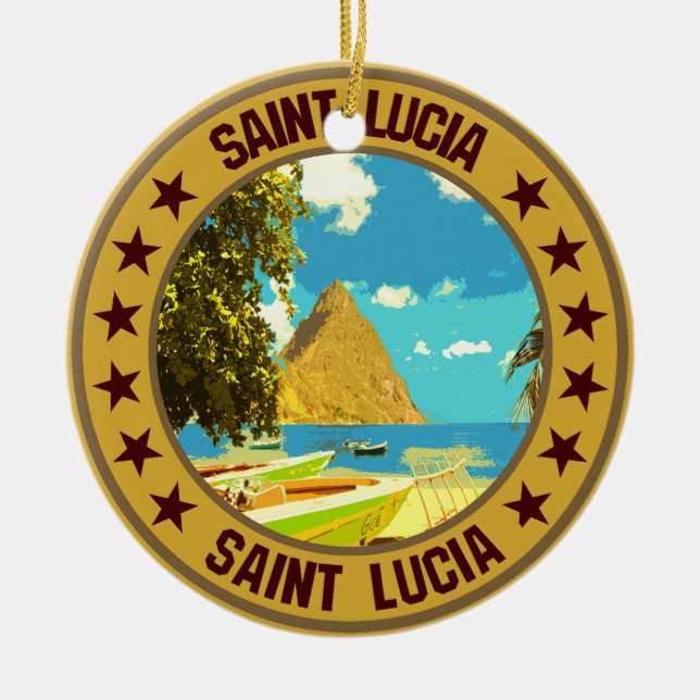 Saint Lucia Keramik Ornament (Vorne)