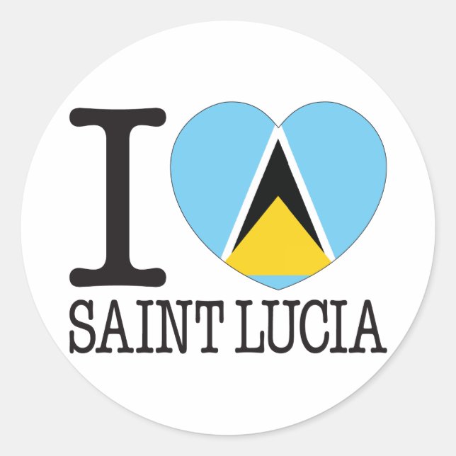 Saint Lucia Liebe v2 Runder Aufkleber (Vorderseite)
