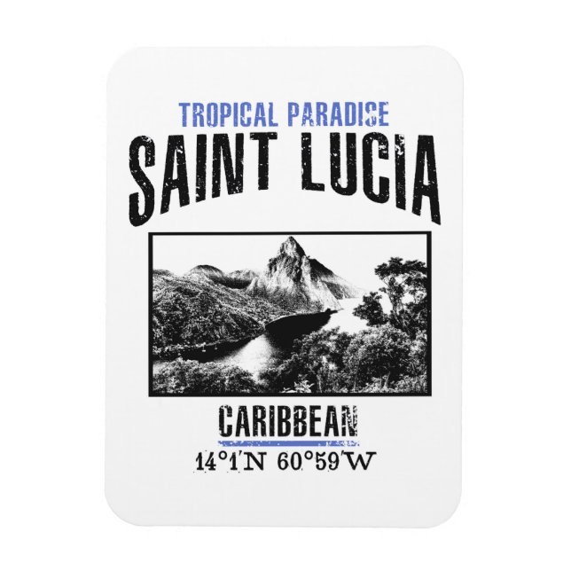 Saint Lucia Magnet (Vertikal)
