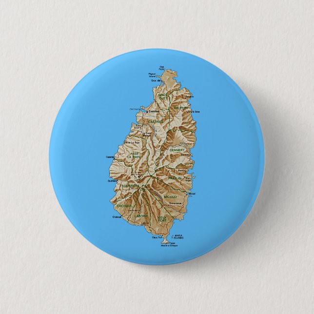 Saint Lucia Map Button (Vorderseite)