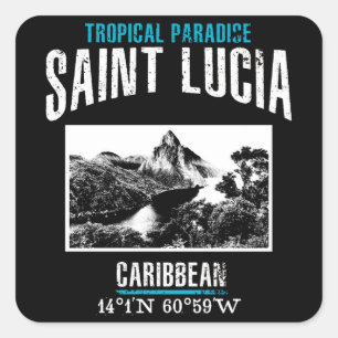 Saint Lucia Quadratischer Aufkleber