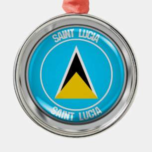 Saint Lucia Round Emblem Ornament Aus Metall