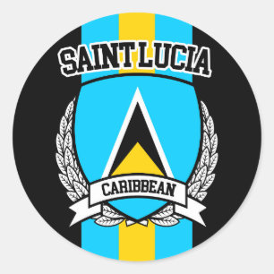 Saint Lucia Runder Aufkleber