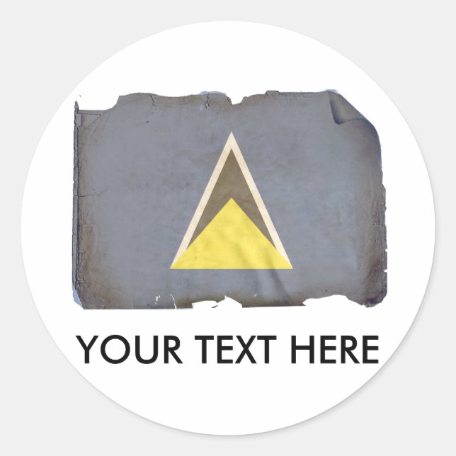 SAINT LUCIA RUNDER AUFKLEBER (Vorderseite)