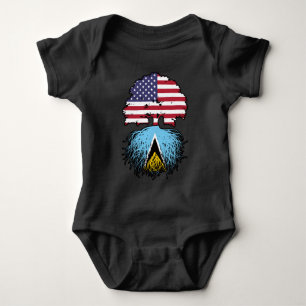Saint Lucia Saint Lucian American USA Tree Roots Baby Strampler