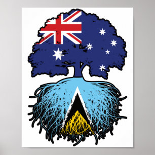 Saint Lucia Saint Lucian Australien Tree Poster