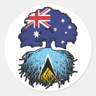 Saint Lucia Saint Lucian Australien Tree Runder Aufkleber