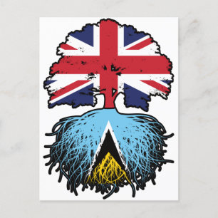 Saint Lucia Saint Lucian British UK Tree Roots Postkarte