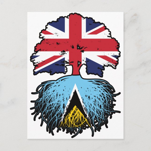 Saint Lucia Saint Lucian British UK Tree Roots Postkarte (Vorderseite)